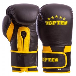 Рукавички боксерські Top Ten 12 унцій, чорний-жовтий, код: MA-6756_12BKY
