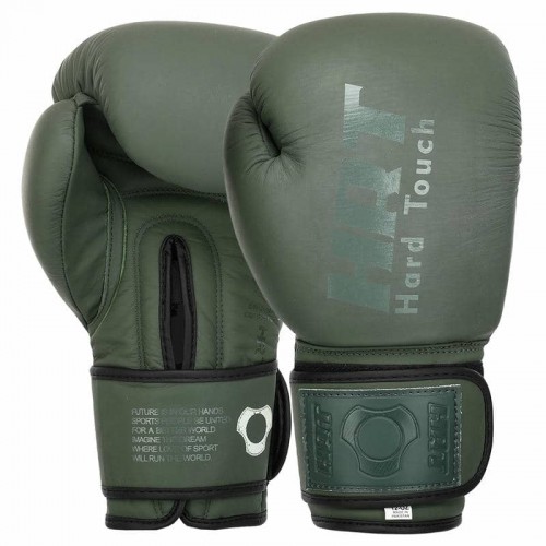 Боксерські рукавиці шкіряні Hard Touch 14 унцій, оливковий, код: BO-4230_14OL
