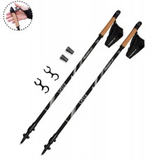 Палиці для скандинавської ходьби PowerPlay 9104 Lykke Black/White 80-135 см (пара), код: PP_9104_LYKKE_Bl/White