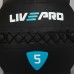 М"яч набивний медичний для кросфіту LiveUp 5кг, чорний-сірий, код: LP8100-5