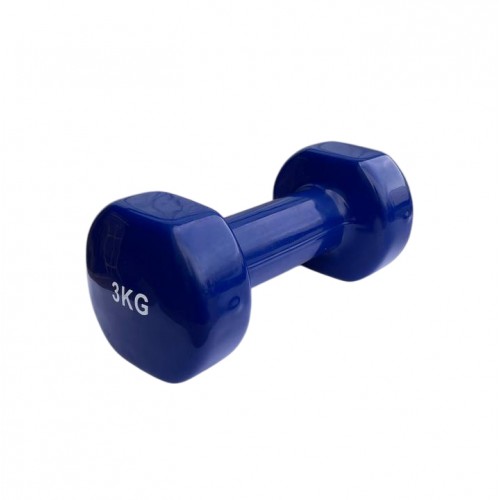 Гантель для фітнесу з вініловим покриттям Generation Fintess FF51D3B-3kg, 1х3 кг, синій, код: 523436-AX