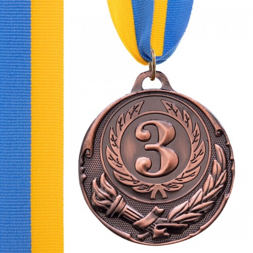 Медаль спортивна зі стрічкою PlayGame Zing бронзова, код: C-4329_B