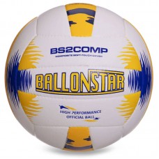 М"яч волейбольний Ballonstar №5 PU, білий-жовтий-синій, код: LG2371