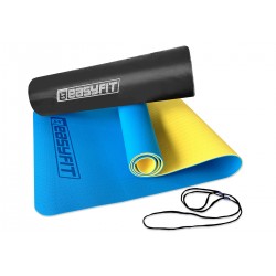 Килимок для йоги та фітнесу двошаровий + чохол EasyFit TPE+TC 1830х610х6 мм, синій-жовтий, код: EF-1924s-BEY-EF Килимок для йоги та фітнесу двошаровий + чохол EasyFit TPE+TC 1830х610х6 мм, синій-жовтий, код: EF-1924s-BEY-EF