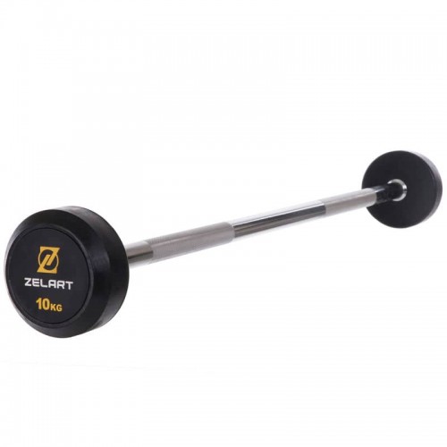 Штанга фіксована пряма обрезиненная Zelart Rubber Coated Barbell 10кг, код: TA-2685-10-S52