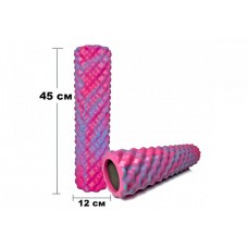 Масажний ролик EasyFit Bubbles 450х120 мм, рожевий-блакитний, код: EF-3341-1-P-EF