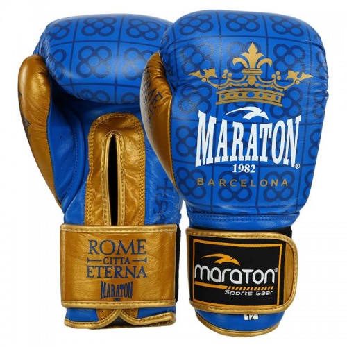 Боксерські рукавиці Maraton 1982 Barcelona 12 унцій, синій-золотий, код: P00000873_12BL Боксерські рукавиці Maraton 1982 Barcelona 12 унцій, синій-золотий, код: P00000873_12BL