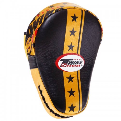 Лапа вигнута ліва для боксу та єдиноборств Twins 1шт, чорний-золотий, код: FPML10-51_BKY Лапа вигнута ліва для боксу та єдиноборств Twins 1шт, чорний-золотий, код: FPML10-51_BKY
