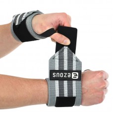 Бинти кистьові для жиму BioGym Strength Wrist Wraps Ezous 640х80мм, 2шт, чорний-білий, код: C-06_BKW