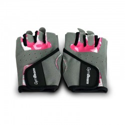 Жіночі фітнес-рукавички GymBeam S сірий-рожевий, код: 8588007275697