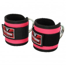 Манжет (ремінь) для силової тяги на гомілку і зап"ястя Fistrage 2шт, чорний-рожевий, код: VL-7730 Манжет (ремінь) для силової тяги на гомілку і зап"ястя Fistrage 2шт, чорний-рожевий, код: VL-7730