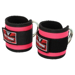 Манжет (ремінь) для силової тяги на гомілку і зап"ястя Fistrage 2шт, чорний-рожевий, код: VL-7730 Манжет (ремінь) для силової тяги на гомілку і зап"ястя Fistrage 2шт, чорний-рожевий, код: VL-7730