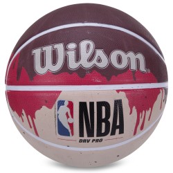 М'яч баскетбольний гумовий Wilson №7 бордовий-червоний-білий, код: BA-4935_DRW-S52