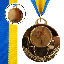 Медаль спортивна зі стрічкою PlayGame Aim Легка атлетика золота, код: C-4846-0078_G