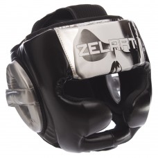 Шолом боксерський з повним захистом Zelart L, чорний-білий, код: BO-1320_LW-S52