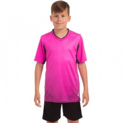Футбольна форма підліткова PlayGame Rhomb розмір 30, ріст 150, рожевий-чорний, код: 11B_30PBK