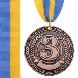 Медаль спортивна зі стрічкою PlayGame Celebrity бронзова, код: C-6400_B