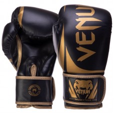 Рукавички боксерські шкіряні Venum Challenger 10 унцій, чорний-жовтий, код: VN0661_10BK-S52