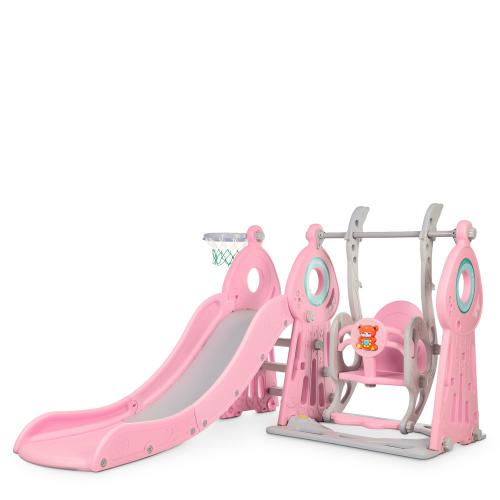 Гірка-гойдалка з баскетбольним кільцем Bambi WM19011-8 сіро-рожева, код: 6903317252572 Гірка-гойдалка з баскетбольним кільцем Bambi WM19011-8 сіро-рожева, код: 6903317252572