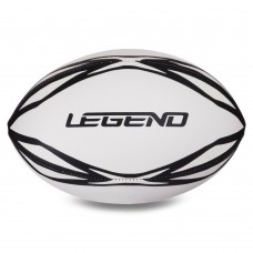М"яч для регбі гумовий Legend №4 білий-чорний, код: R-3298-S52