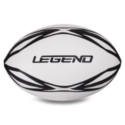 М"яч для регбі гумовий Legend №4 білий-чорний, код: R-3298-S52