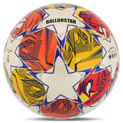 М"яч футбольний Ballonstar Crystal №5 PU, білий-червоний-помаранчевий, код: FB-4048
