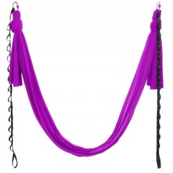 Гамак для йоги зі стропами та кріпленням до стелі FitGo Antigravity Yoga 5100х3070 мм, фіолетовий, код: DH6026-1_V