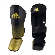 Захист гомілки та стопи Adidas з ліцензією Wako Semi Contact S, чорний-золотий, код: 15561-1060