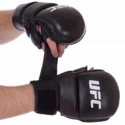 Рукавички гібридні для єдиноборств ММА UFC Pro Combat L-XL шкіра, код: UCK-75195-S52