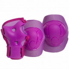 Комплект захисту Zelart Enjoyment M (8-12 років) фіолетовий, код: SK-4684_MV