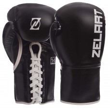 Рукавички боксерські Zelart PU 12 унцій, чорний, код: BO-1348_12_BK-S52