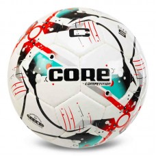 М"яч футбольний Core Competition PU №5, білий-бірюзовий, код: FB-7584_T