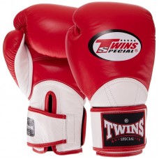 Рукавички боксерські шкіряні Twins Velcro 12 унцій, червоний-білий, код: BGVL11_12RW