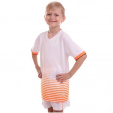 Форма футбольная подростковая PlayGame размер 24, рост 120, белый-оранжевый, код: CO-1908B_24WOR-S52