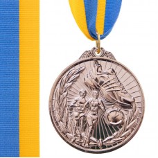 Медаль спортивна зі стрічкою PlayGame Біг срібна, код: C-7014_S