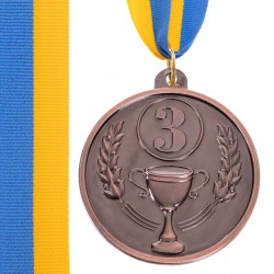 Медаль спортивна зі стрічкою SP-Sport Bowl бронза, код: C-3182_B-S52