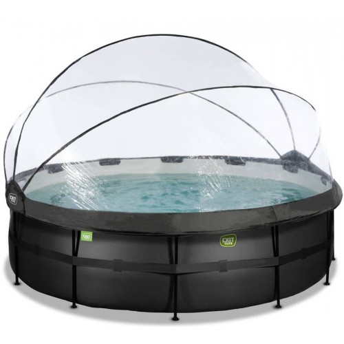 Басейн з куполом Exit "чорна шкіра" 488х122 см (пісочний фільтр), код: 30.47.16.20