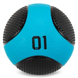 М"яч медичний медбол Medicine Ball LiveUp 1 кг, чорний-синій, код: LP8112-1