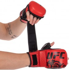 Рукавички гібридні для єдиноборств ММА UFC True ThaiI XL, червоний, код: BO-0487_XLR