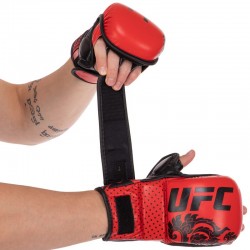 Рукавички гібридні для єдиноборств ММА UFC True ThaiI XL, червоний, код: BO-0487_XLR