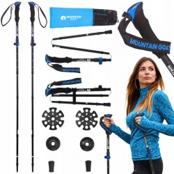 Трекінгові палиці Mountain Pro+ 43-130 см, чорний-синій, код: P-5907739318244