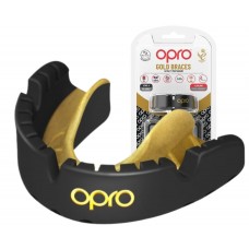 Капа Opro Gold Braces під брекети доросла (вік 11+) Blackl/Gold, код: Gold_Braces_Bl/Gold