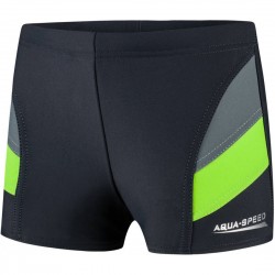 Плавки-боксери для хлопців Aqua Speed Andy, зріст 128см, 8 років, чорний-сірий-зелений, код: 5908217656018