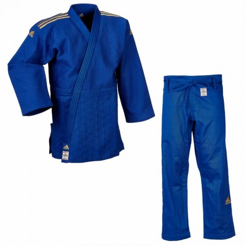 Кімоно для дзюдо Adidas Champion II з ліцензією IJF, розмір 170, синій, код: 15594-635