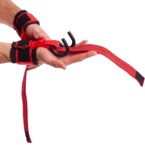 Гаки для підтягування та тяги на зап"ястя з лямками BioGym 2шт, чорний-червоний, код: TA-8019-S52 Гаки для підтягування та тяги на зап"ястя з лямками BioGym 2шт, чорний-червоний, код: TA-8019-S52