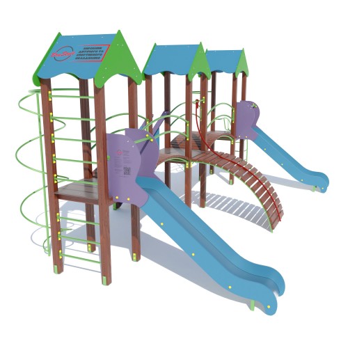 Дитячий ігровий комплекс Miros "Три вежі", код: DIO703 Дитячий ігровий комплекс Miros "Три вежі", код: DIO703