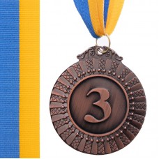 Медаль спортивна зі стрічкою PlayGame Flash бронзова, код: C-4328_B