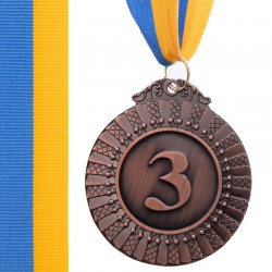 Медаль спортивна зі стрічкою PlayGame Flash бронзова, код: C-4328_B