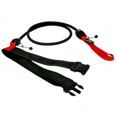 Пояс з еластичним тросом MadWave Short Belt 1,15 м, 5,4-14,1кг, чорний-червоний, код: M077104_R