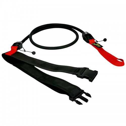 Пояс з еластичним тросом MadWave Short Belt 1,15 м, 5,4-14,1кг, чорний-червоний, код: M077104_R